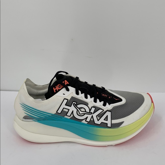Hoka Rocket X 2 running sneakers shoe white blue yellow women new 11 - Picture 2 of 8